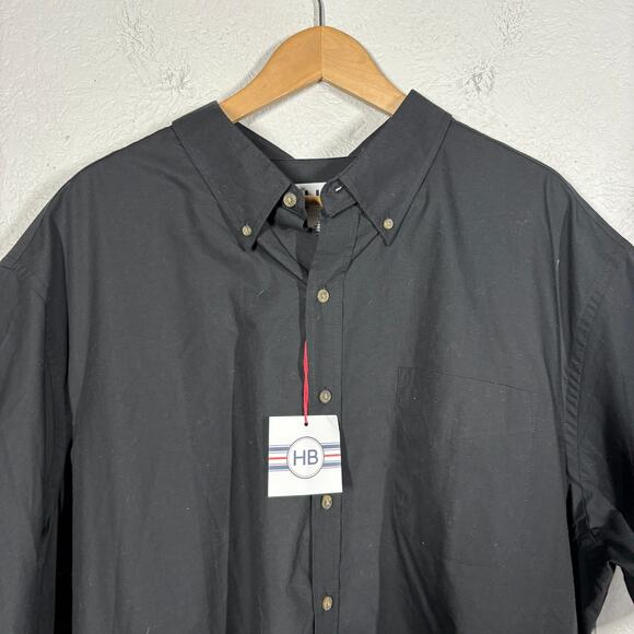 NEW! HB Harbor Bay Short Sleeve Button Up Shirt Casual Black - 2XL - Picture 2 of 5